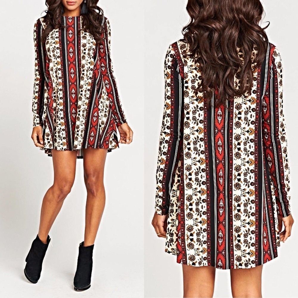 NWT Show Me Your Mumu Tyler Tunic Dress XS $140 Anderson Stripe Floral